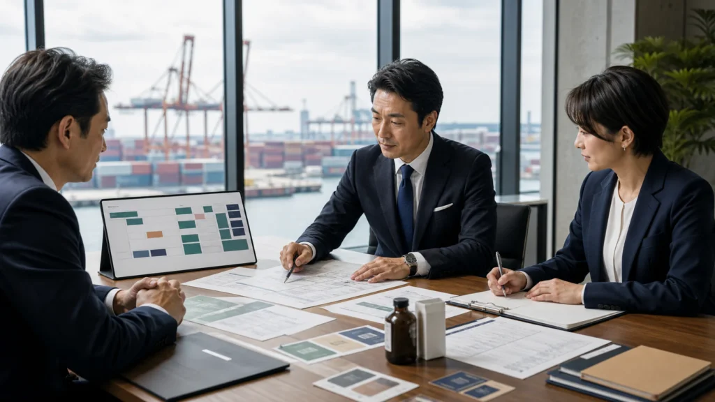 輸入事業M&Aで通関書類と商品規制のDay1切替を確認する担当者